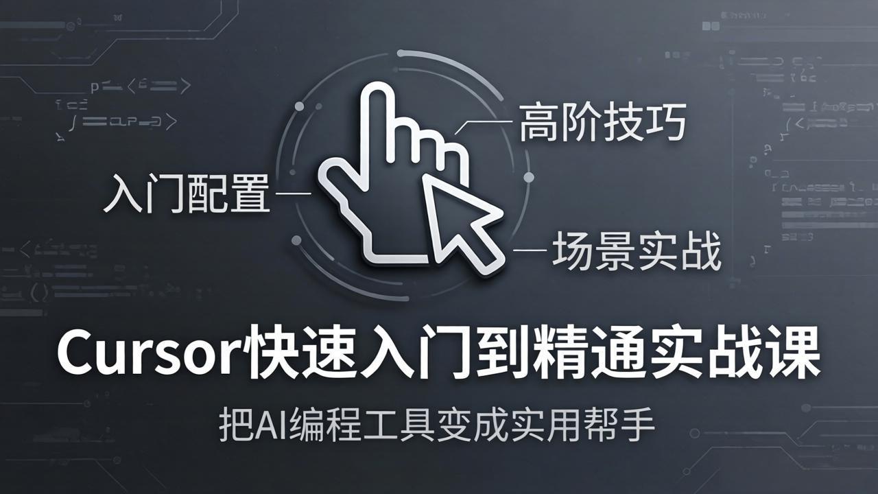 Cursor快速入门到精通实战课：入门配置+高阶技巧+场景实战，把AI编程工具变成实用帮手-老吴出海笔记