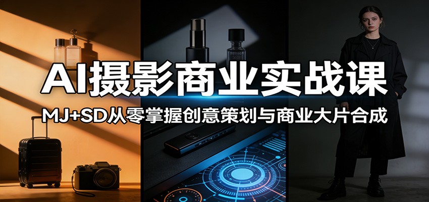 AI摄影商业实战课:MJ+SD从零掌握创意策划与商业大片合成-老吴出海笔记