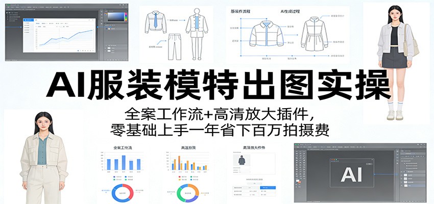 AI服装模特出图实操:全案工作流+ 高清放大插件,零基础上手一年省下百万拍摄费-老吴出海笔记