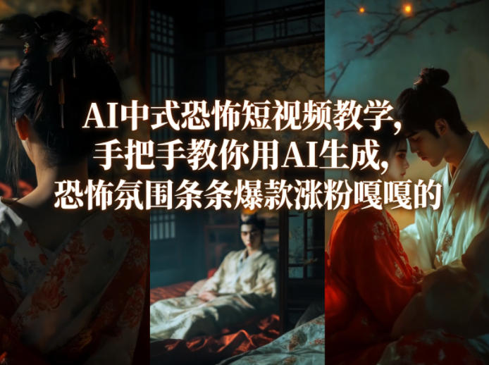 AI中式恐怖短视频教学，手把手教你用AI生成，恐怖氛围条条爆款涨粉嘎嘎的-老吴出海笔记