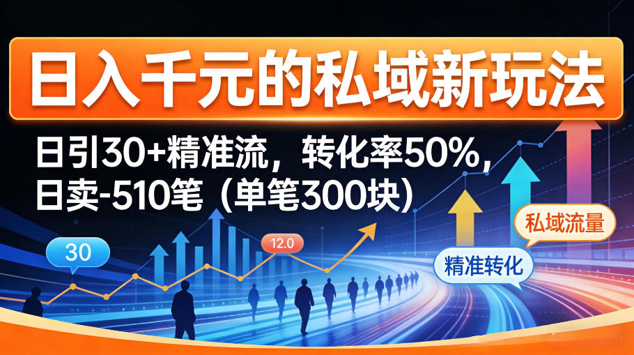 日入千米的私域新玩法：日引30＋精准流，转化率50%，日卖5-10笔(单笔300米)-老吴出海笔记