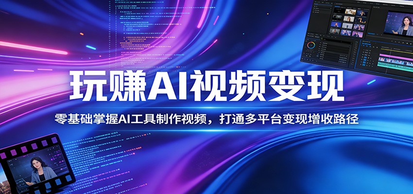玩赚AI视频变现,零基础掌握AI具制作视频,打通多平台变现增收路径-老吴出海笔记