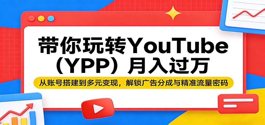 带你玩转YouTube(YPP)月入过万:从账号搭建到多元变现,解锁广告分成与精准流量密码-老吴出海笔记