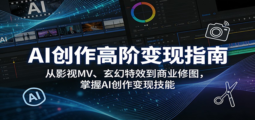 AI创作高阶变现指南:从影视MV、玄幻特效到商业修图,掌握AI创作变现技能-老吴出海笔记