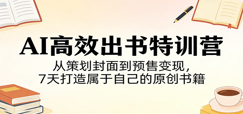 AI高效出书特训营：从策划封面到预售变现，7天打造属于自己的原创书籍-老吴出海笔记