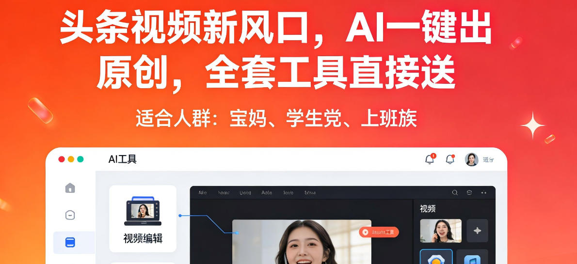 头条视频新风口，AI一键出原创，全套工具直接送，人人可做，有手就行【揭秘】-老吴出海笔记