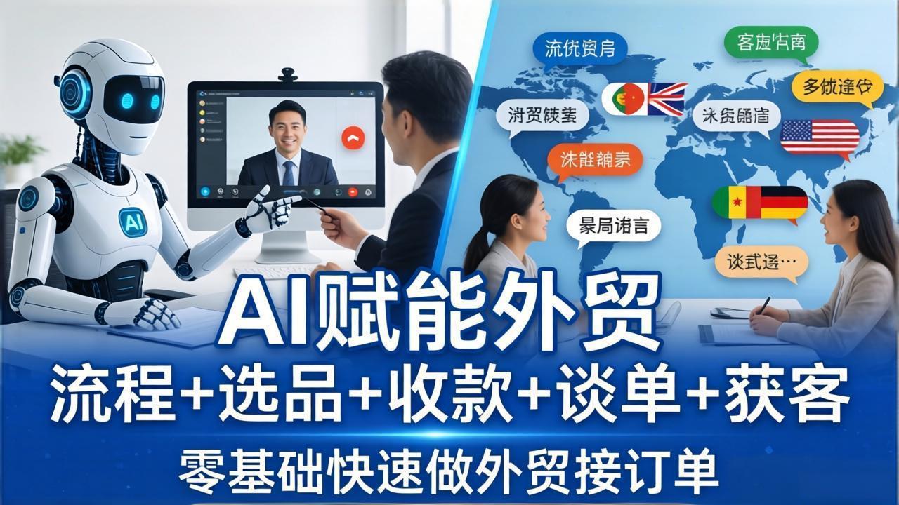 外贸+AI实战课：流程+选品+收款+谈单+获客，零基础快速做外贸接订单-老吴出海笔记