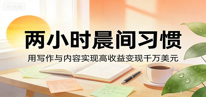 付费文章：两小时晨间习惯，用写作与内容实现高收益变现千万美元-老吴出海笔记