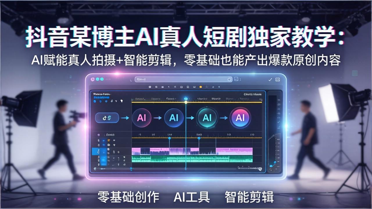抖音某博主AI真人短剧独家教学：AI赋能真人拍摄+智能剪辑，零基础也能产出爆款原创内-老吴出海笔记
