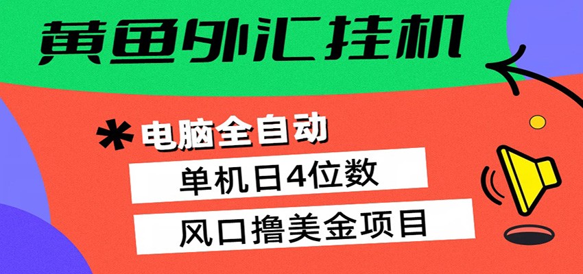黄鱼外汇挂机：全自动赚美金、自动交易、风口项目-老吴出海笔记