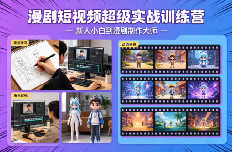 漫剧短视频超级实战训练营,新人小白到漫剧制作大师-老吴出海笔记