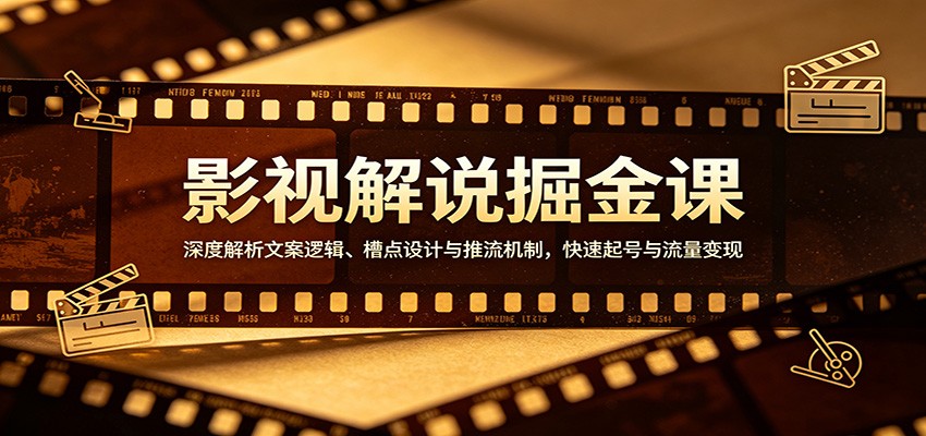 影视解说掘金课:深度解析文案逻辑、槽点设计与推流机制,快速起号与流量变现-老吴出海笔记