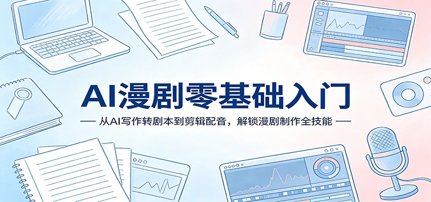 AI漫剧零基础入门：从AI写作转剧本到剪辑配音，解锁漫剧制作全技能-老吴出海笔记