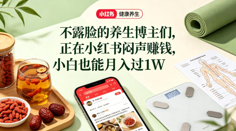 小红书健康养生科普图文赛道,不露脸的养生博主们,正在小红书闷声賺钱,小白也能月入过1W-老吴出海笔记