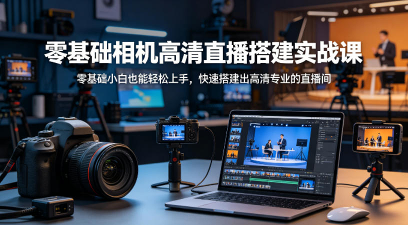 零基础相机高清直播间搭建实战课，小白也能轻松上手，快速搭建出高清专业的直播间-老吴出海笔记