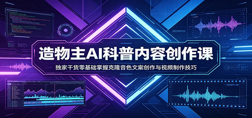 AI科普内容创作课:独家干货零基础掌握克隆音色文案创作与视频制作技巧-老吴出海笔记