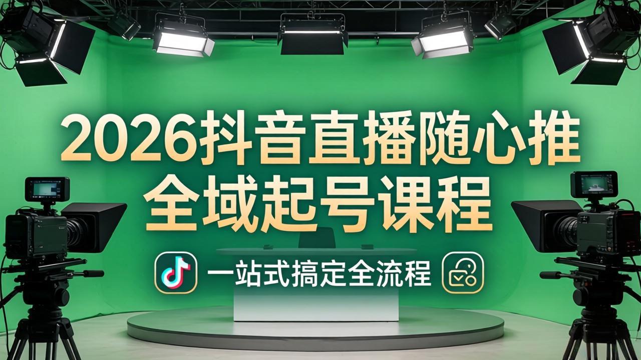 2026抖音直播随心推全域起号课程:一站式搞定直播起号、稳号、放量全流程(更新4月-老吴出海笔记