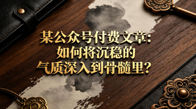 某公众号付费文章:如何将沉稳的气质深入到骨髓里?-老吴出海笔记