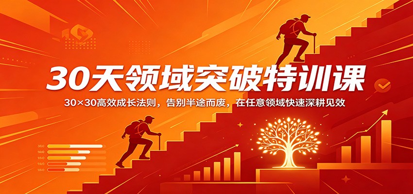 30天领域突破特训课：30×30高效成长法则，告别半途而废，在任意领域快速深耕见效-老吴出海笔记