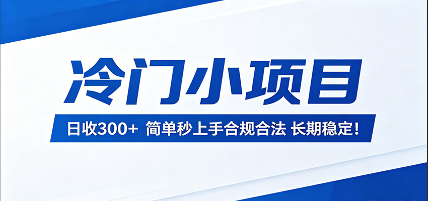 冷门小项目,日收300+,简单秒上手合规合法,长期稳定!-老吴出海笔记