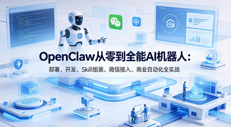 OpenClaw从零到全能AI机器人:部署、开发、Skill组装、微信接入、商业自动化全实战-老吴出海笔记