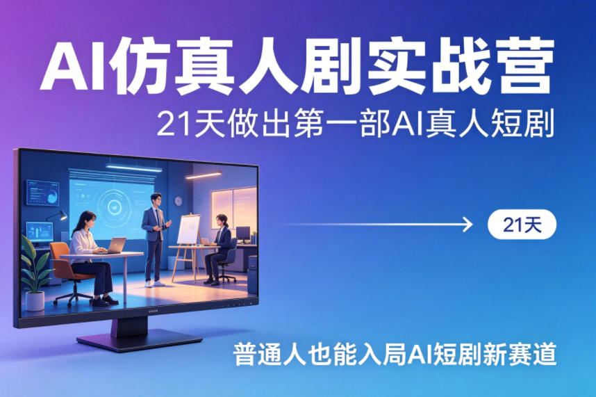 AI仿真人剧实战营，21天做出第一部AI真人短剧，普通人也能入局AI短剧新赛道(更新)-老吴出海笔记