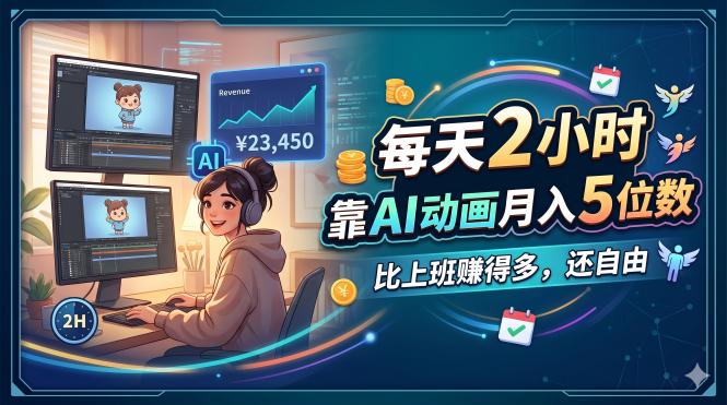 每天 2 小时，靠 AI 动画月入 5 位数，比上班赚得多，还自由-老吴出海笔记
