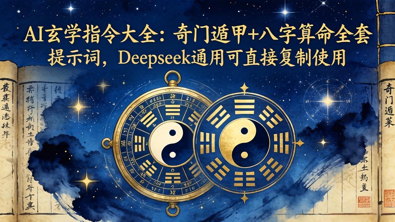 AI玄学指令大全：奇门遁甲+八字算命全套提示词，Deepseek通用可直接复制使用-老吴出海笔记