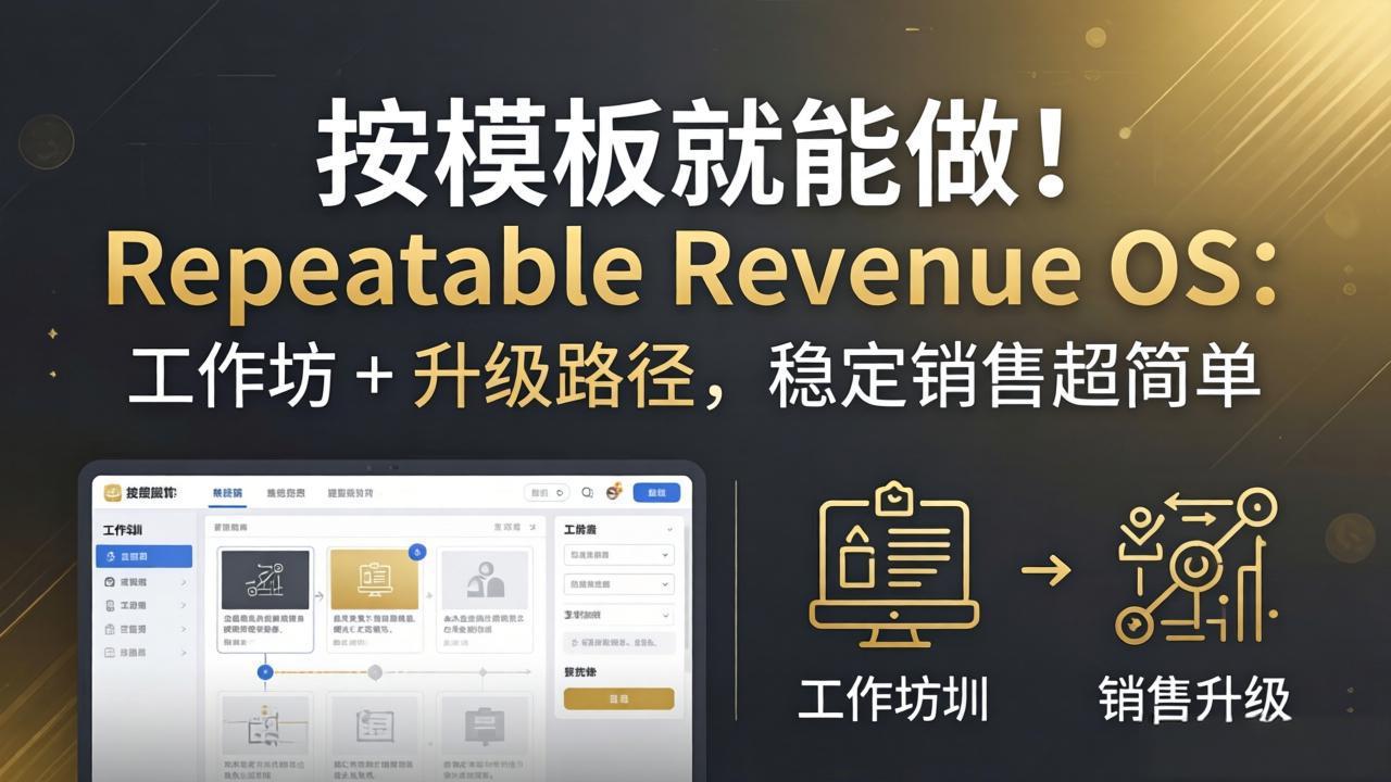 按模板就能做！Repeatable Revenue OS：工作坊 + 升级路径，稳定销售超简单-老吴出海笔记