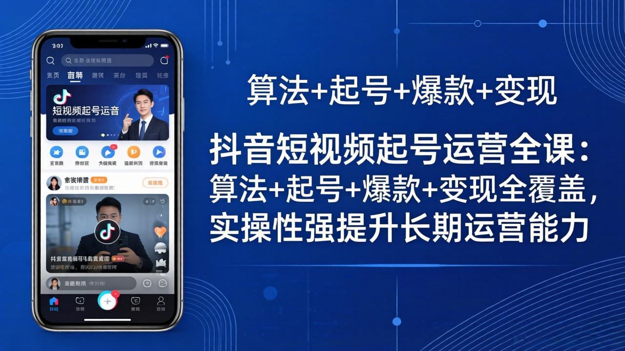 抖音短视频起号运营全课：算法+起号+爆款+变现全覆盖，实操性强提升长期运营能力-老吴出海笔记