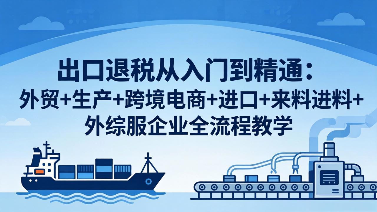 出口退税从入门到精通：外贸+生产+跨境电商+进口+来料进料+外综服企业全流程教学-老吴出海笔记