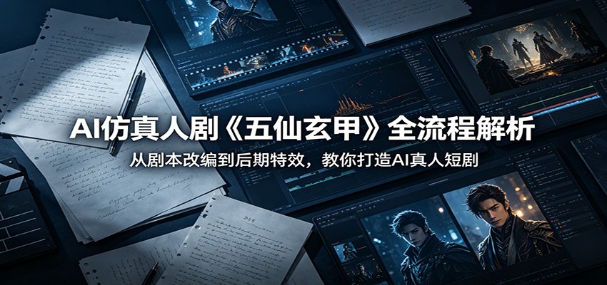 AI仿真人剧《五仙玄甲》全流程解析:从剧本改编到后期特效,教你打造AI真人短剧-老吴出海笔记