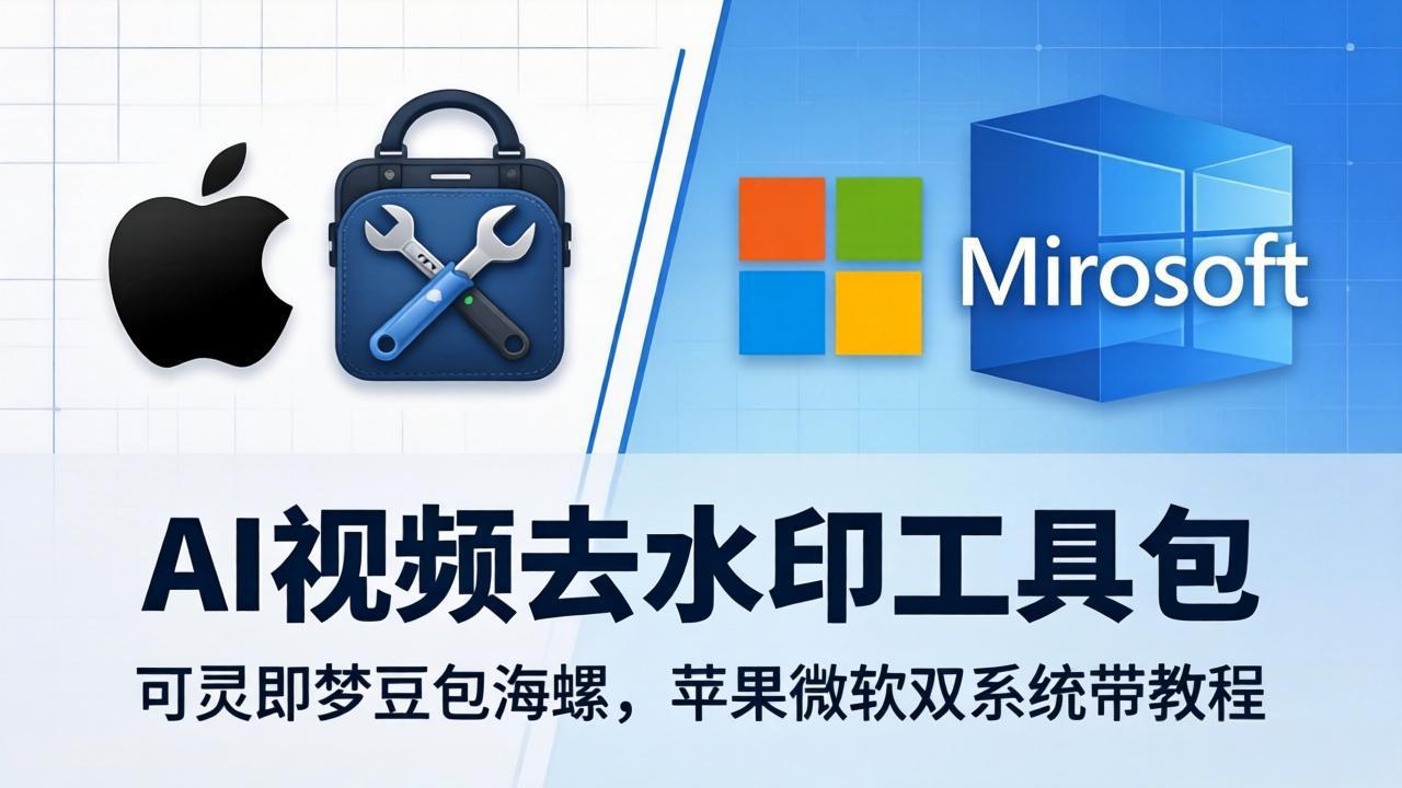 AI视频去水印工具包：可灵即梦豆包海螺，苹果微软双系统带教程-老吴出海笔记