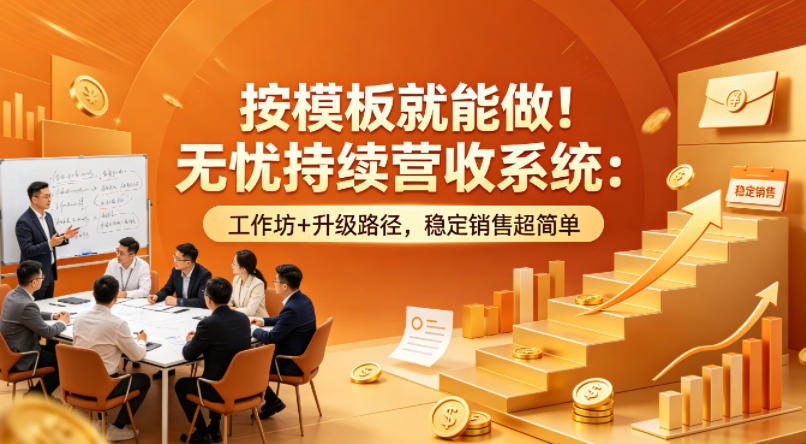按模板就能做！无忧持续营收系统：工作坊+升级路径，稳定销售超简单【原创双语字幕】-老吴出海笔记