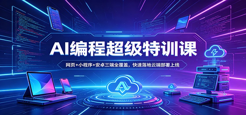 AI编程超级特训课:网页+小程序+安卓三端全覆盖,快速落地云端部署上线-老吴出海笔记