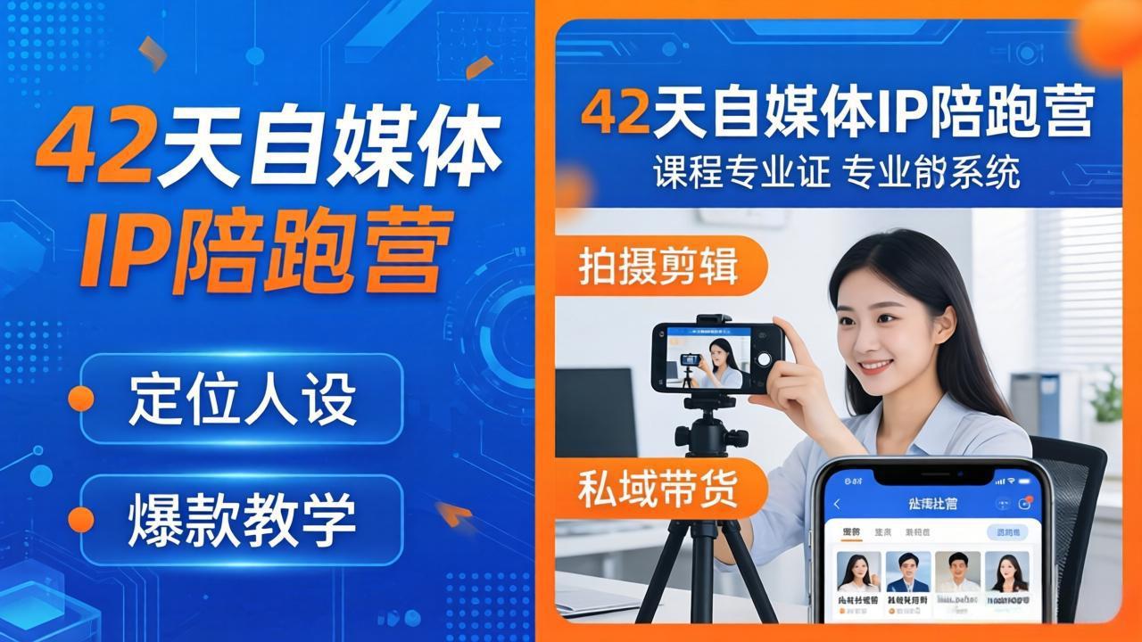 42天自媒体IP陪跑营-26年4月19更新:定位人设爆款全教学,拍摄剪辑私域带货一站式落地-老吴出海笔记