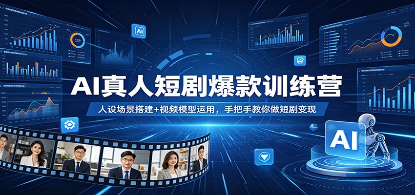 AI真人短剧爆款训练营:人设场景搭建+视频模型运用,手把手教你做短剧变现-老吴出海笔记