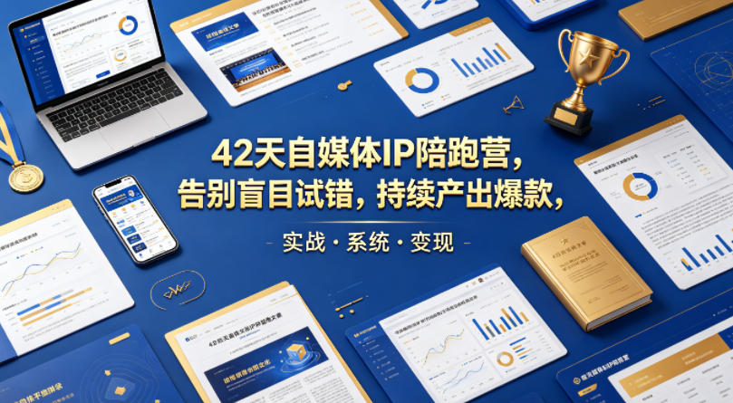 42天自媒体IP陪跑营,告别盲目试错,持续产出爆款,实战·系统·变现(更新2026)-老吴出海笔记