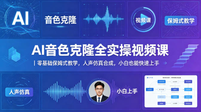 AI音色克隆全实操视频课｜零基础保姆式教学，人声仿真合成，小白也能快速上手-老吴出海笔记