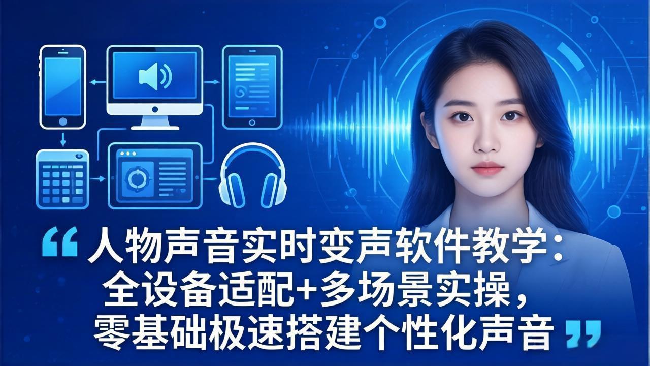 人物声音实时变声软件教学：全设备适配+多场景实操，零基础极速搭建个性化声音-老吴出海笔记