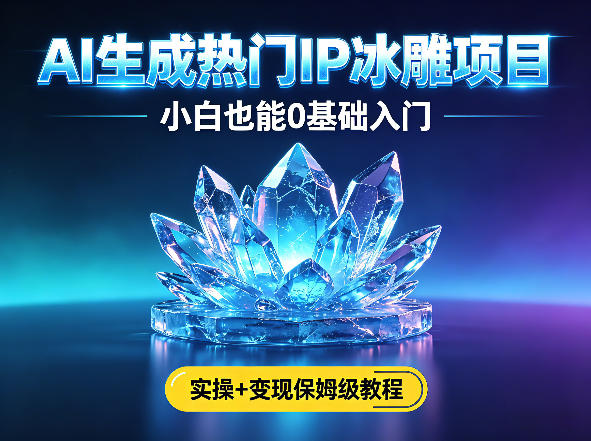 AI生成热门ip冰雕项目，小白也能0基础入门，实操+变现保姆级教程-老吴出海笔记