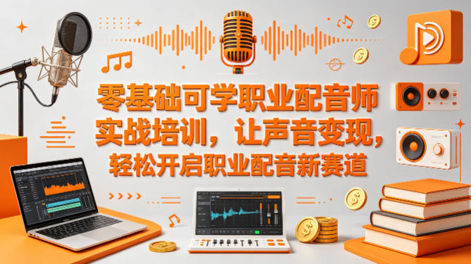零基础可学职业配音师实战培训,让声音变现,轻松开启职业配音新赛道-老吴出海笔记