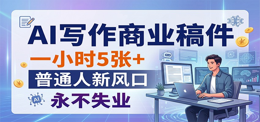 AI写作商业稿件,一小时5张+,普通人新风口,永不失业-老吴出海笔记