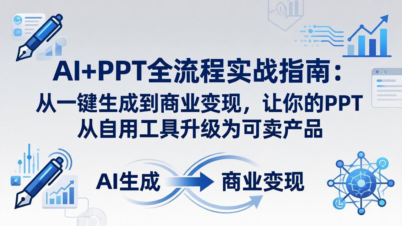 AI+PPT全流程实战指南-更新4月21：从一键生成到商业变现，让你的PPT从自用工具升级为可卖产品-老吴出海笔记
