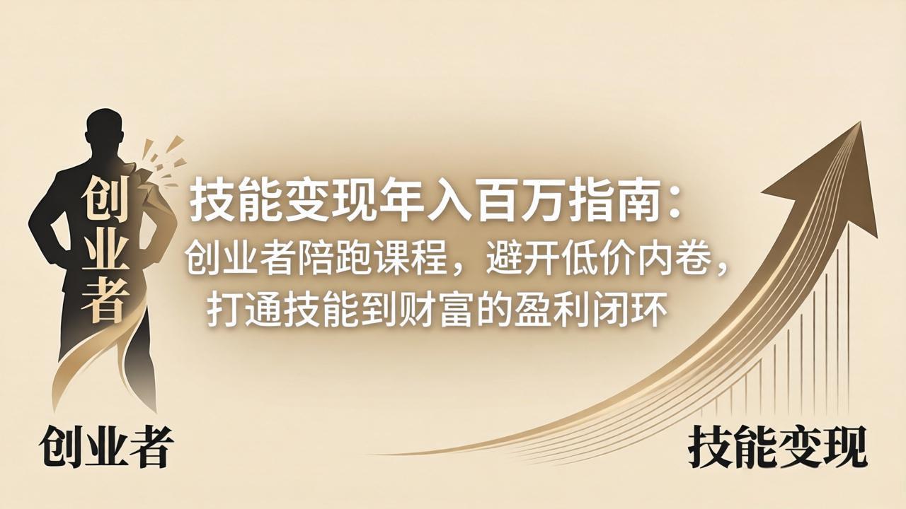 技能变现年入百万指南：创业者陪跑课程，避开低价内卷，打通技能到财富的盈利闭环-老吴出海笔记