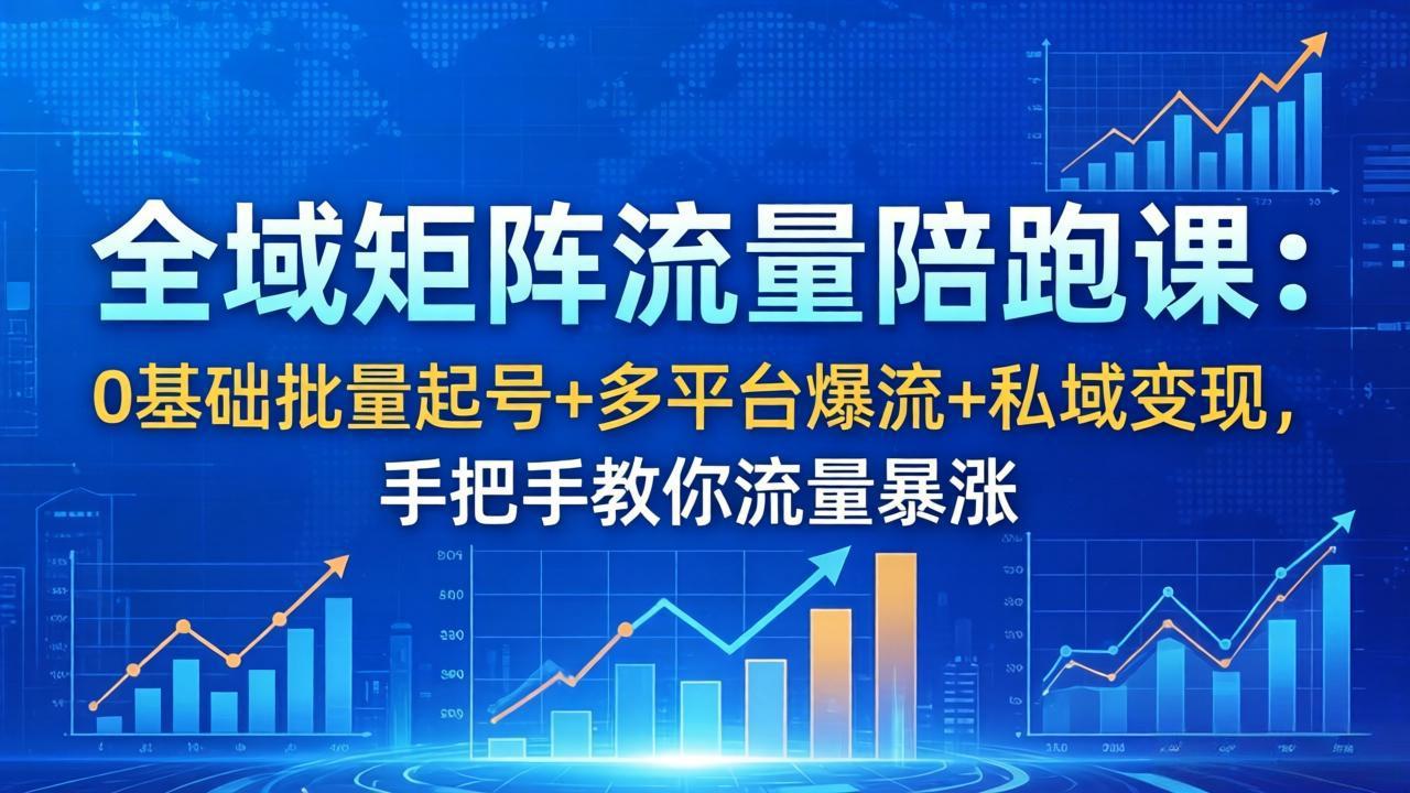 全域矩阵流量陪跑课：0基础批量起号+多平台爆流+私域变现，手把手教你流量暴涨-老吴出海笔记