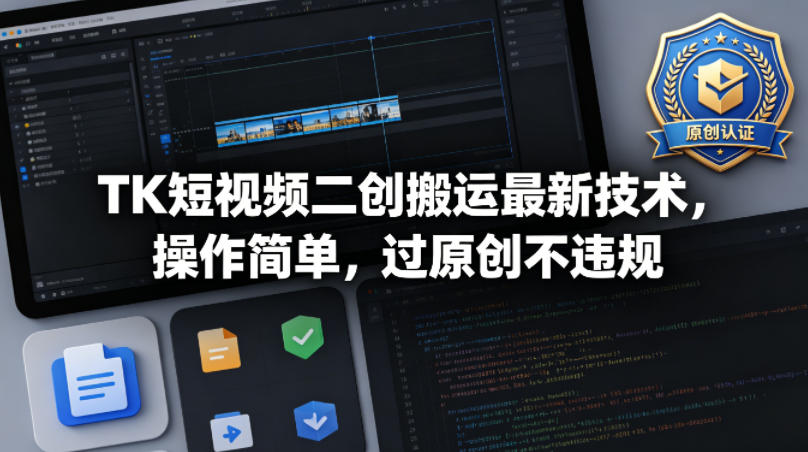 TK短视频二创搬运最新技术,操作简单,过原创不违规-老吴出海笔记