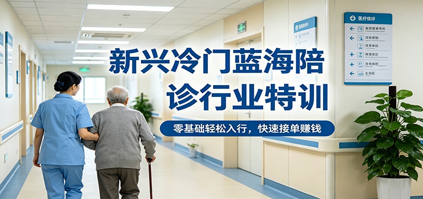 新兴冷门蓝海陪诊行业特训,零基础轻松入行,快速接单赚钱-老吴出海笔记