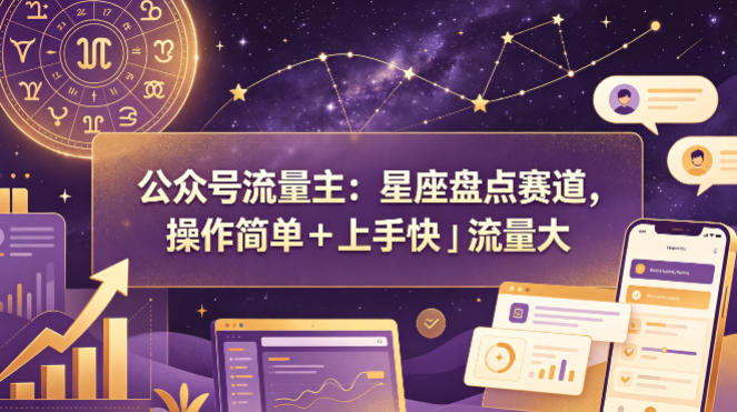 公众号流量主:星座盘点赛道,操作简单+上手快+流量大-老吴出海笔记