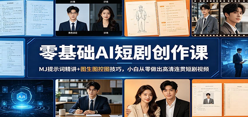 零基础AI短剧创作课:MJ提示词精讲+图生图控图技巧,小白从零做出高清连贯短剧视频-老吴出海笔记